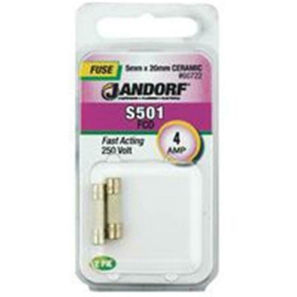 Jandorf UL Class Fuse, S501 Series, Fast-Acting, 4A, 250V AC 3398971